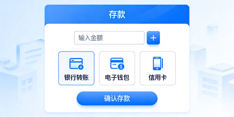 Ilustrasi antarmuka menu deposit pada platform online